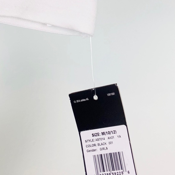 NWT Adidas Girls Climacool Don’t Rest Mesh Logo Sports Bra In Black/White - Picture 6 of 7